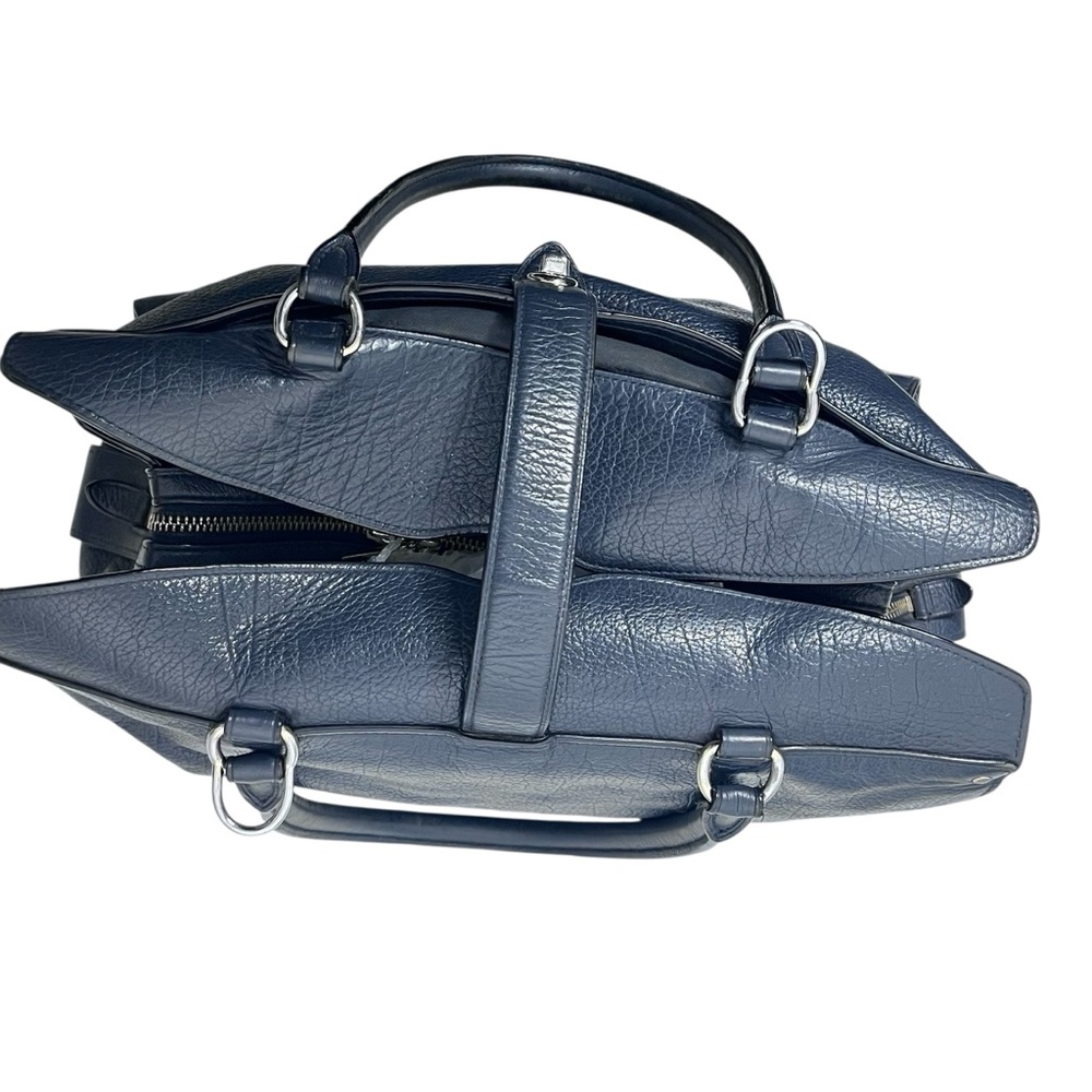 Coach Mercer 30 Navy Grain Leather Satchel - Picture 3 of 14